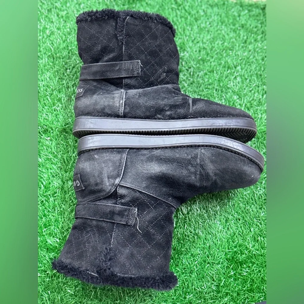 G by guess Women's Black Fur-Lined‎ Boots size 8.5